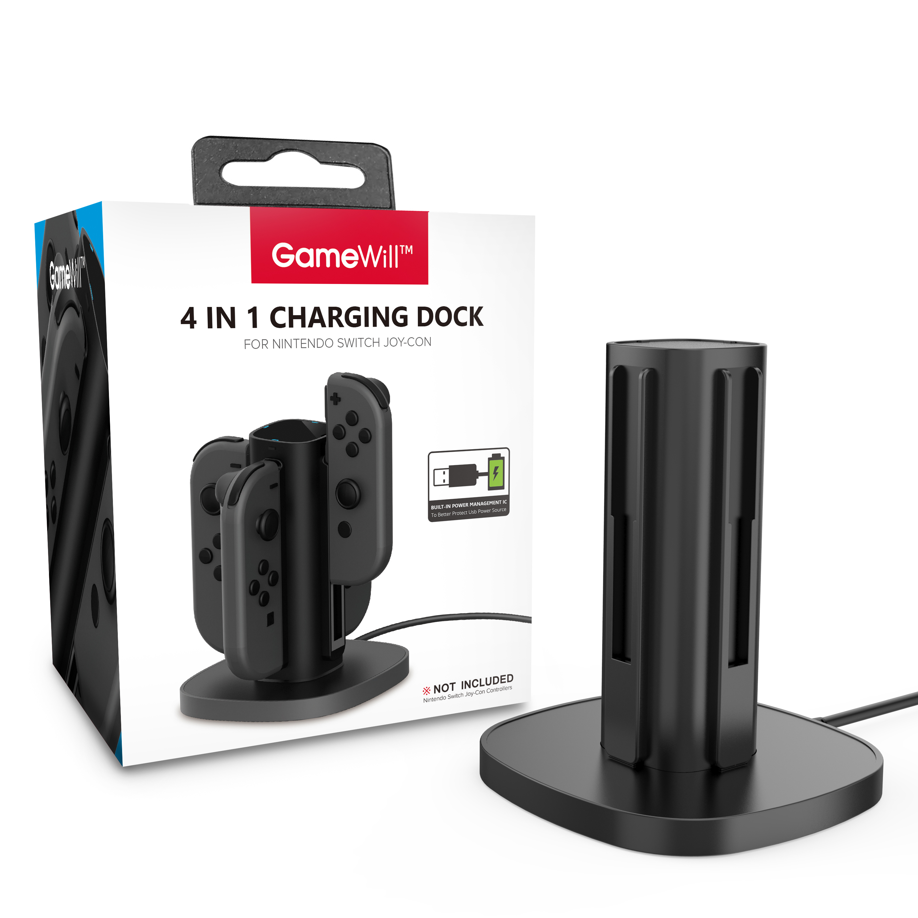 GameWill Nintendo Switch 4 in 1 Joy-con Charging Docking