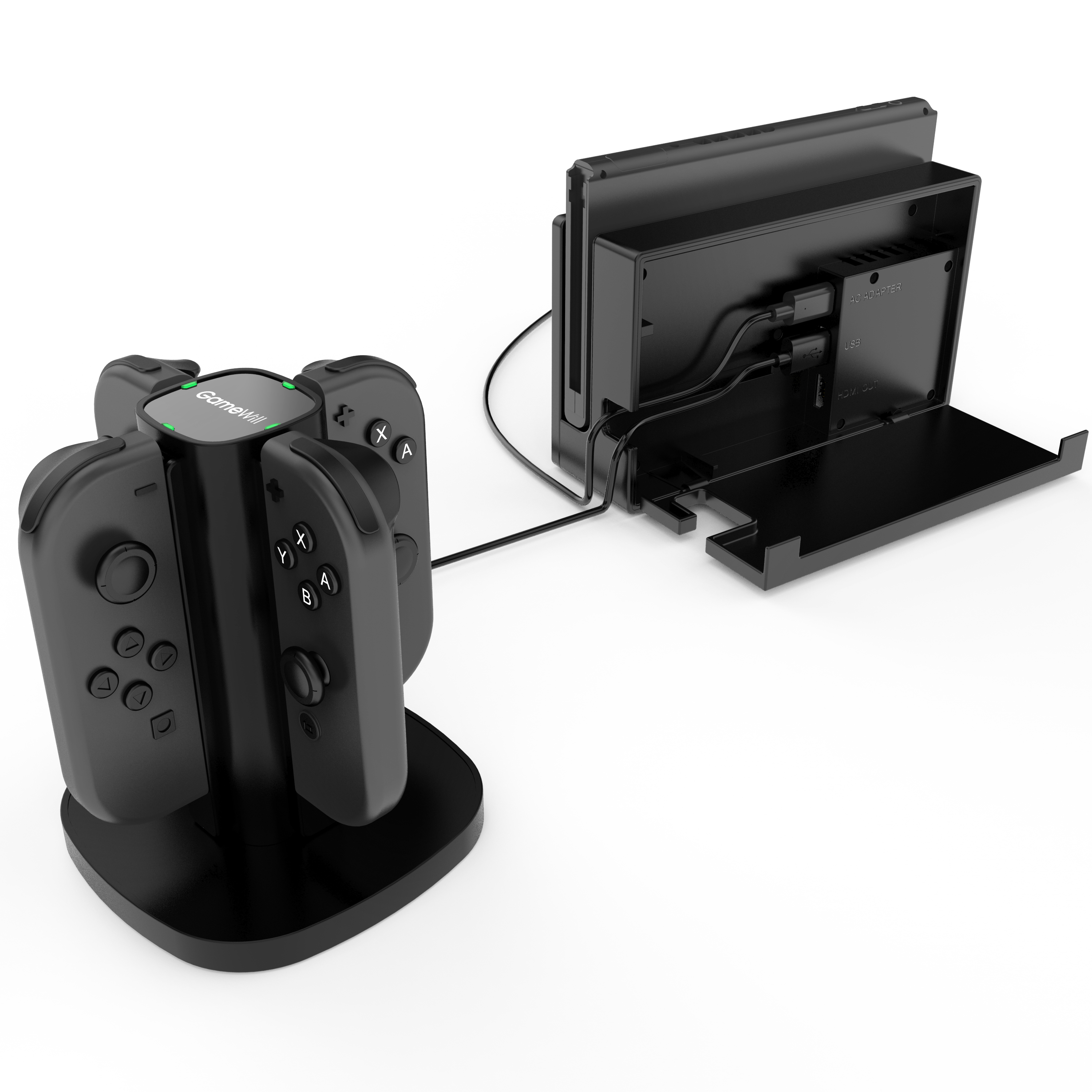 GameWill Nintendo Switch 4 in 1 Joy-con Charging Docking