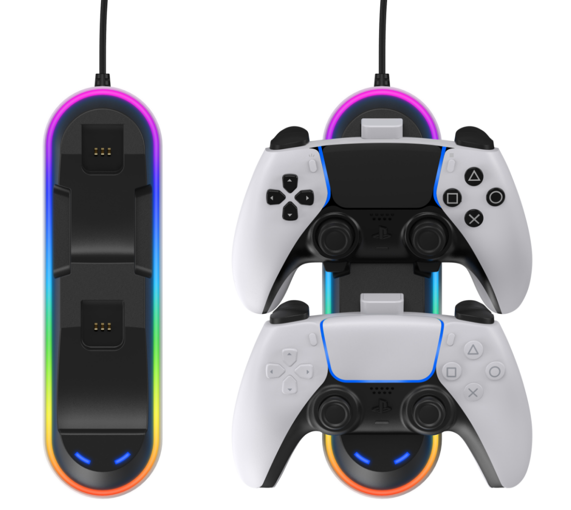 PS5 &PS5 DualSense Edge Controller Dual Charging Dock With RGB Function