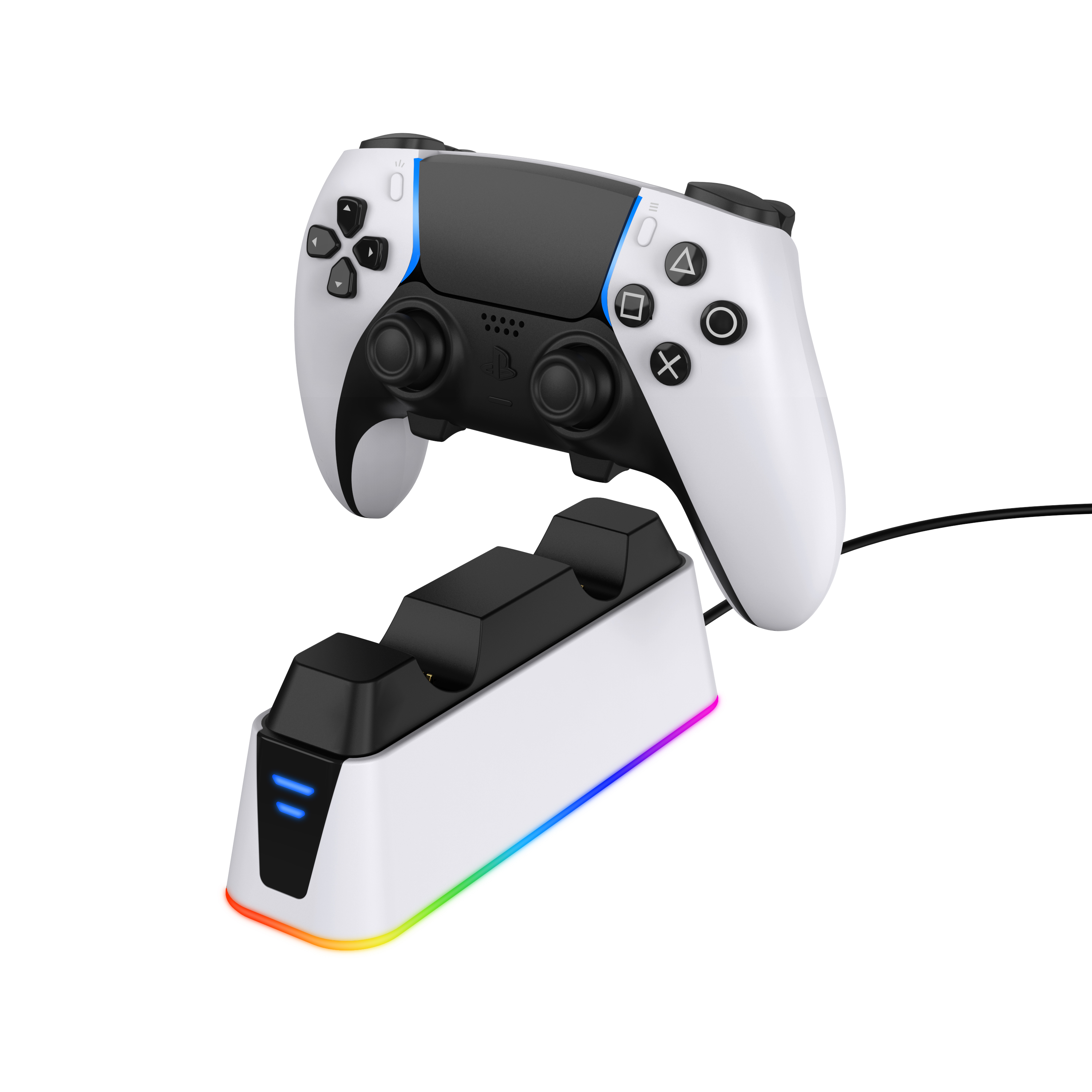 PS5 &PS5 DualSense Edge Controller Dual Charging Dock With RGB Function （no adapter）